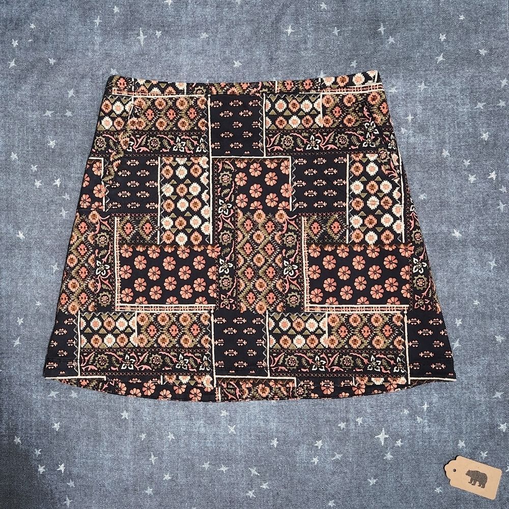 Hollister Y2K Mini Skirt Floral Multi Print Pink Navy Junior 7